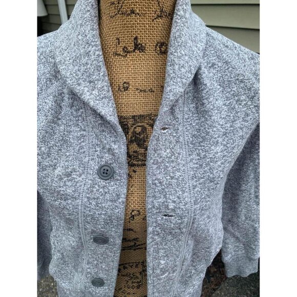 ๐ 2/$20 ๐ Gap Kids Gray Heather Button Up Jacket Large - Picture 2 of 6